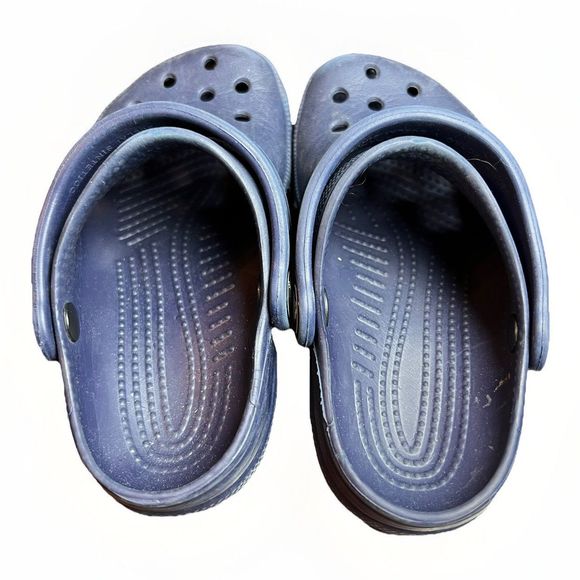 Toddler  Kids Unisex Classic Crocs Slip-On Mules Clogs Size 8/9 Blue Navy Shoes - Picture 2 of 6